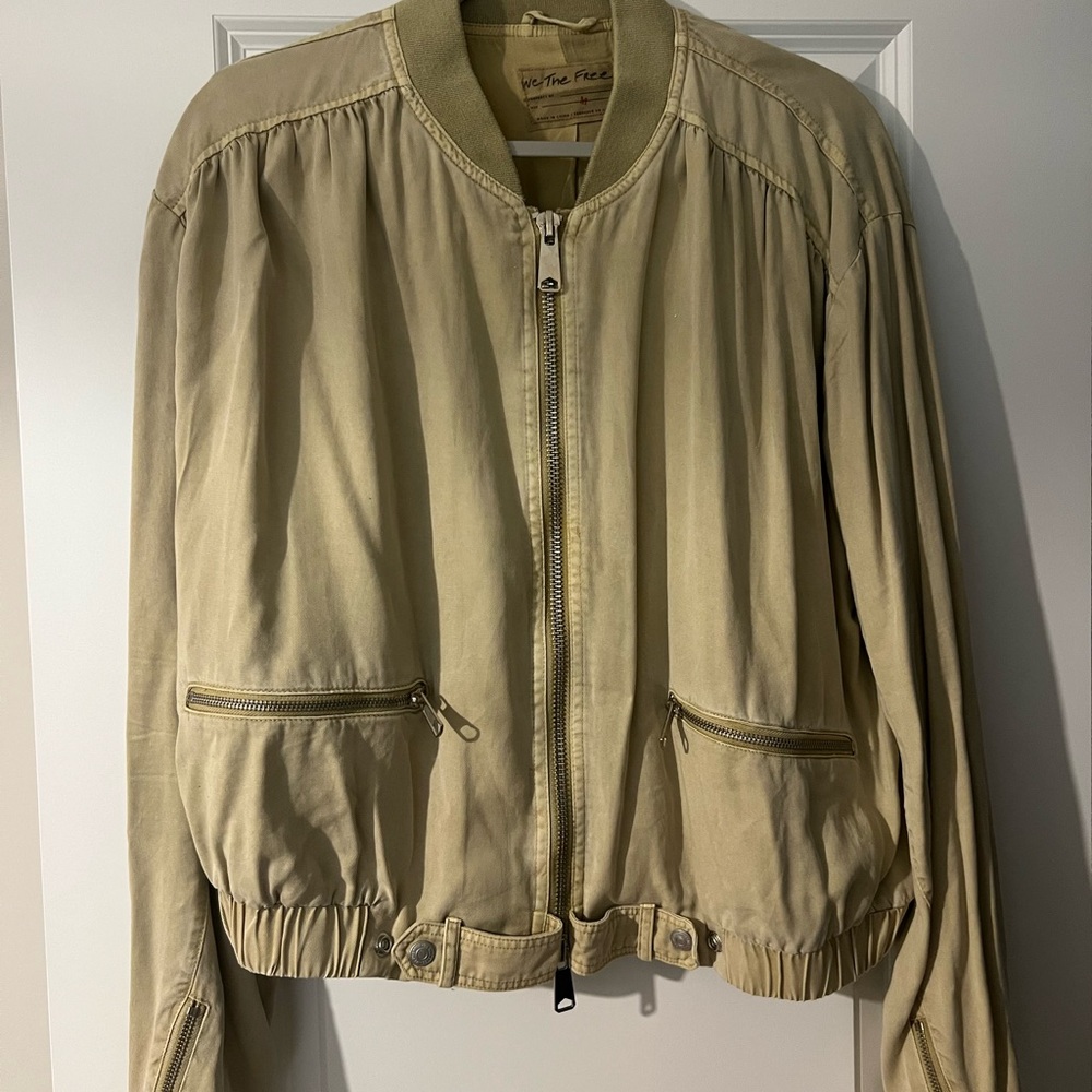 We The Free Tan Bomber Tencel Fabric Jacket Medium